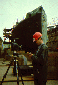 Photo showing measuring equipment in use.