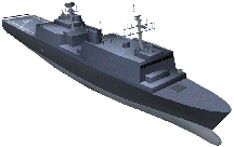 Computer generated image of LPD-17 with white background.