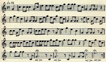 FIRST POST musical notation.