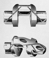 Figure 3-2. Sections of crankshaft showing oil
passages and hollow construction.