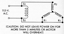 Figure 13-27. Wiring diagram showing connections
for setting speed repeater to electrical zero. (Caution: Do not leave power on for more than 5 minutes or motor will overheat)