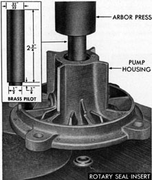 Figure 5-12. Pressing out rotary seal insert.