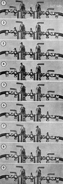 Figure 5-42. Valve positions for aging the bellows.