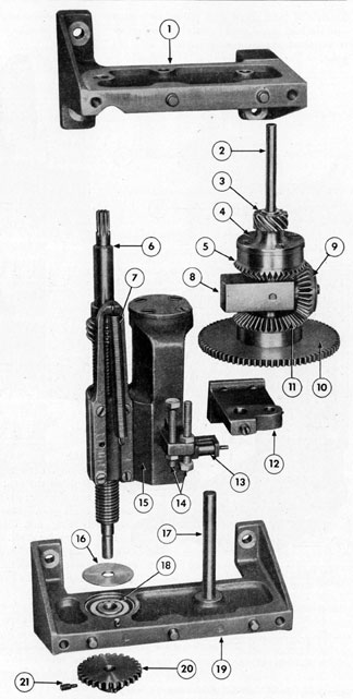 Figure 5-60. Lead screw and differential partially disassembled.
