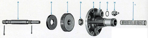 Figure 116 Parts of poppet valve disassembled