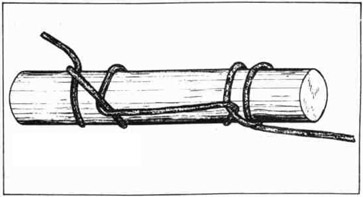 Shaft with lines knotted on.