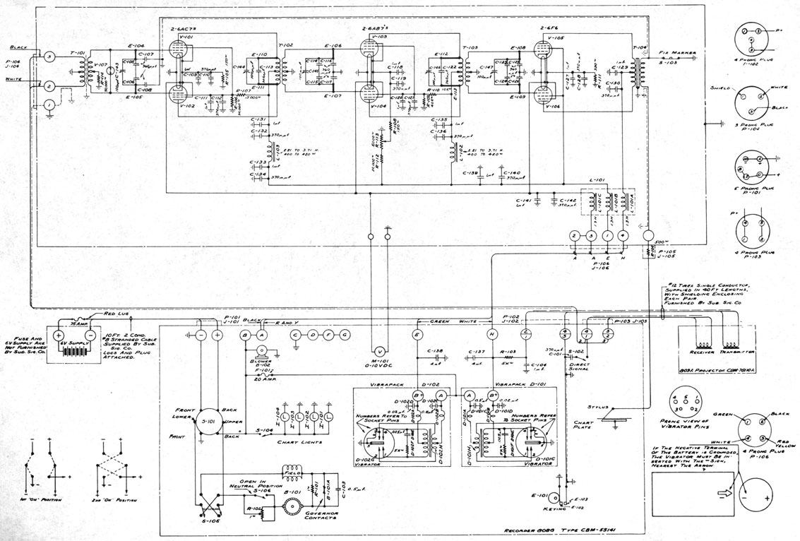 Figure 15-8. -Schematic wiring diagram of the NK-7 portable depth recorder.