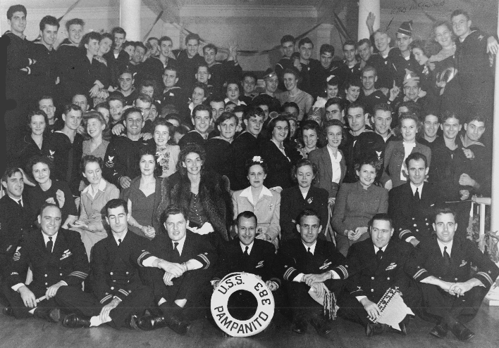 Pampanito crew at their commissioning party November 6, 1943.