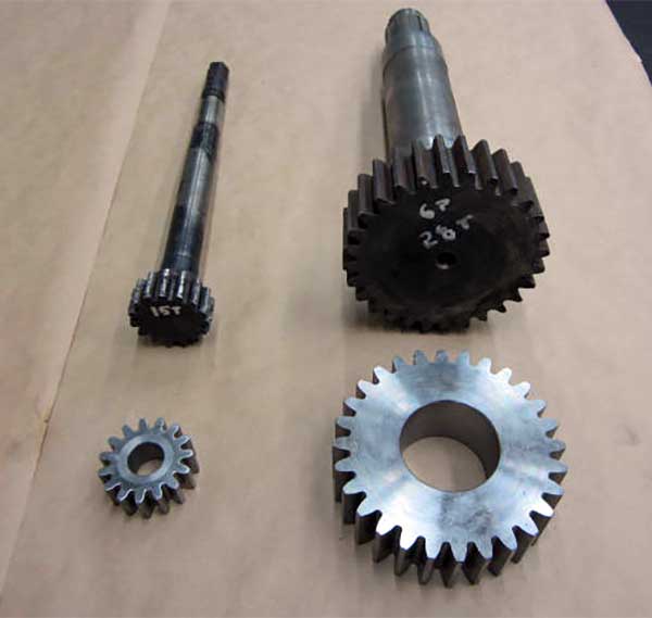 traversing and elevating pinion gears with replacement gears.