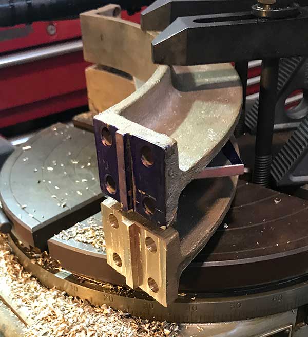 replica deflection arc on a rotary table on the mill
