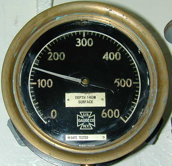 Photo of depth gauge from ftr escape trunk.