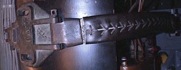 Photo of torpedo lashing strap.