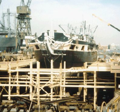 Constellation in dry-dock.