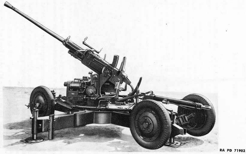 Figure 2 - 40-mm Automatic Gun M1 (AA) and 40-mm Antiarcraft Gun Carriage M2 - Firing Position