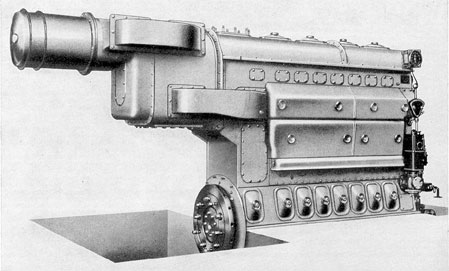 Figure 12-18. Control side of 7-cylinder F-M auxiliary engine.