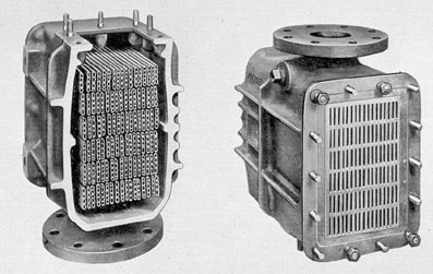 Figure 7-8. Cutaway of older type Harrison heat exchanger showing internal construction.