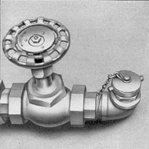 Photograph of ship's fresh water filling valve.