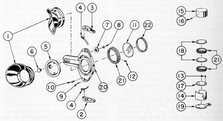 Figure 7-20. Rayfilter, eye buffer, blinder, and stowage case assemblies.