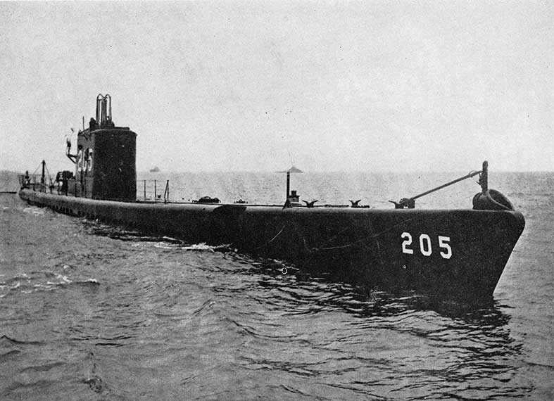 Submarine on the surface
