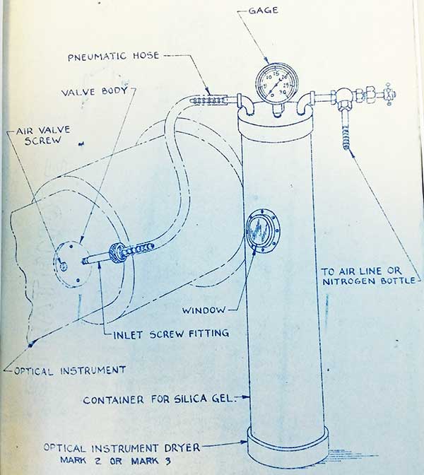 drawing of optical instrument connected to optical instrument dryer