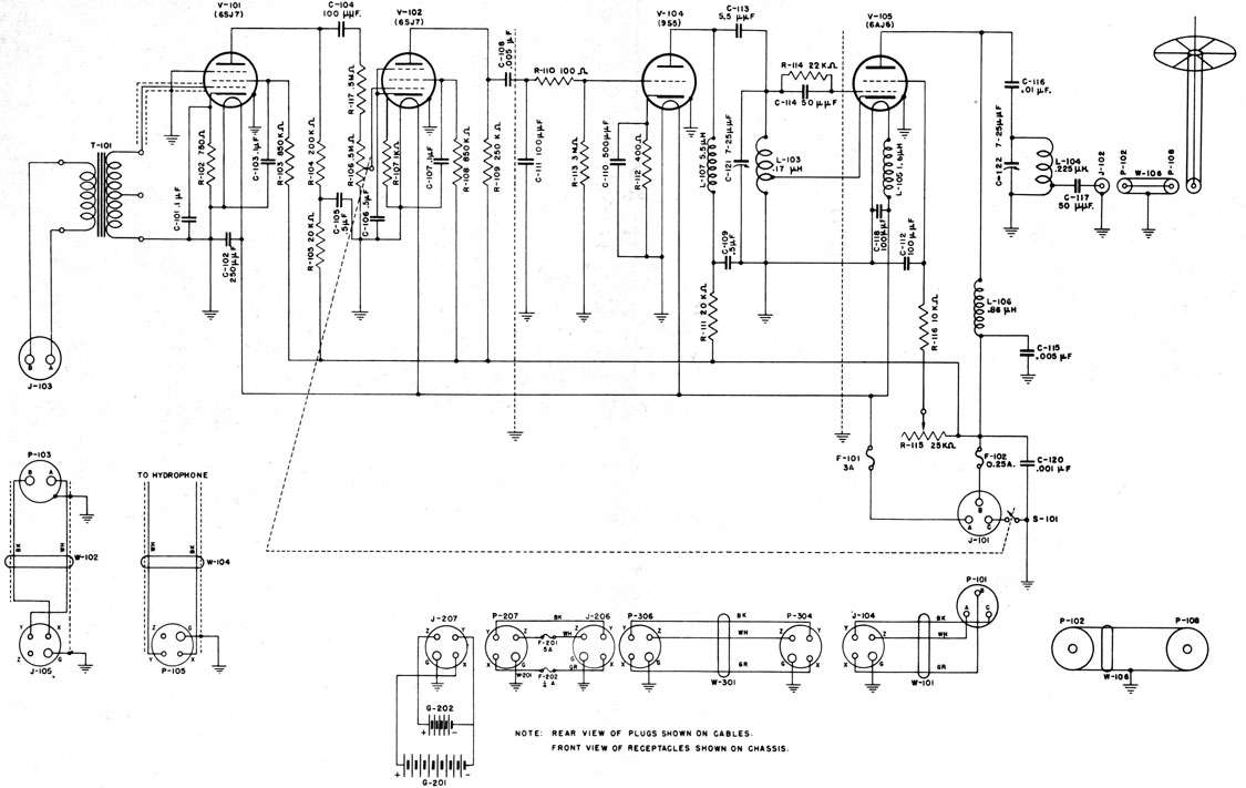Figure 16-11.-Schematic diagram of JM-4 radio sonobuoy transmitter.