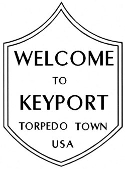 Crest that reads, Welcome to Keyport, Torpedo Town USA