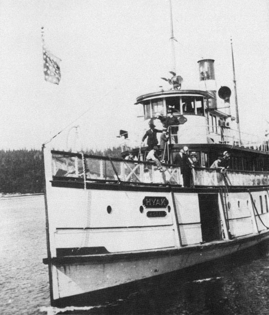 The steamship Hyak shown underway.