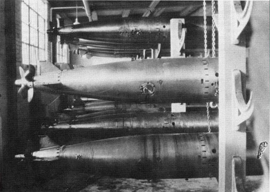 Torpedoes in the new Torpedo Storehouse.