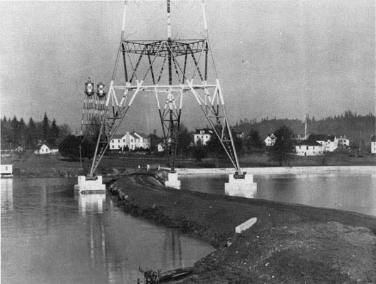Photo of station with tower in the foreground.