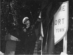 Unveiling of the the sign, Welcome
to Keyport, 'Torpedo Town' USA.