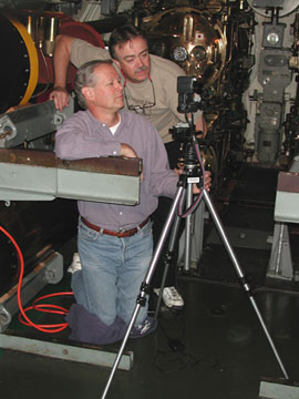 Steve and Tim shooting in the forward torpedo room.